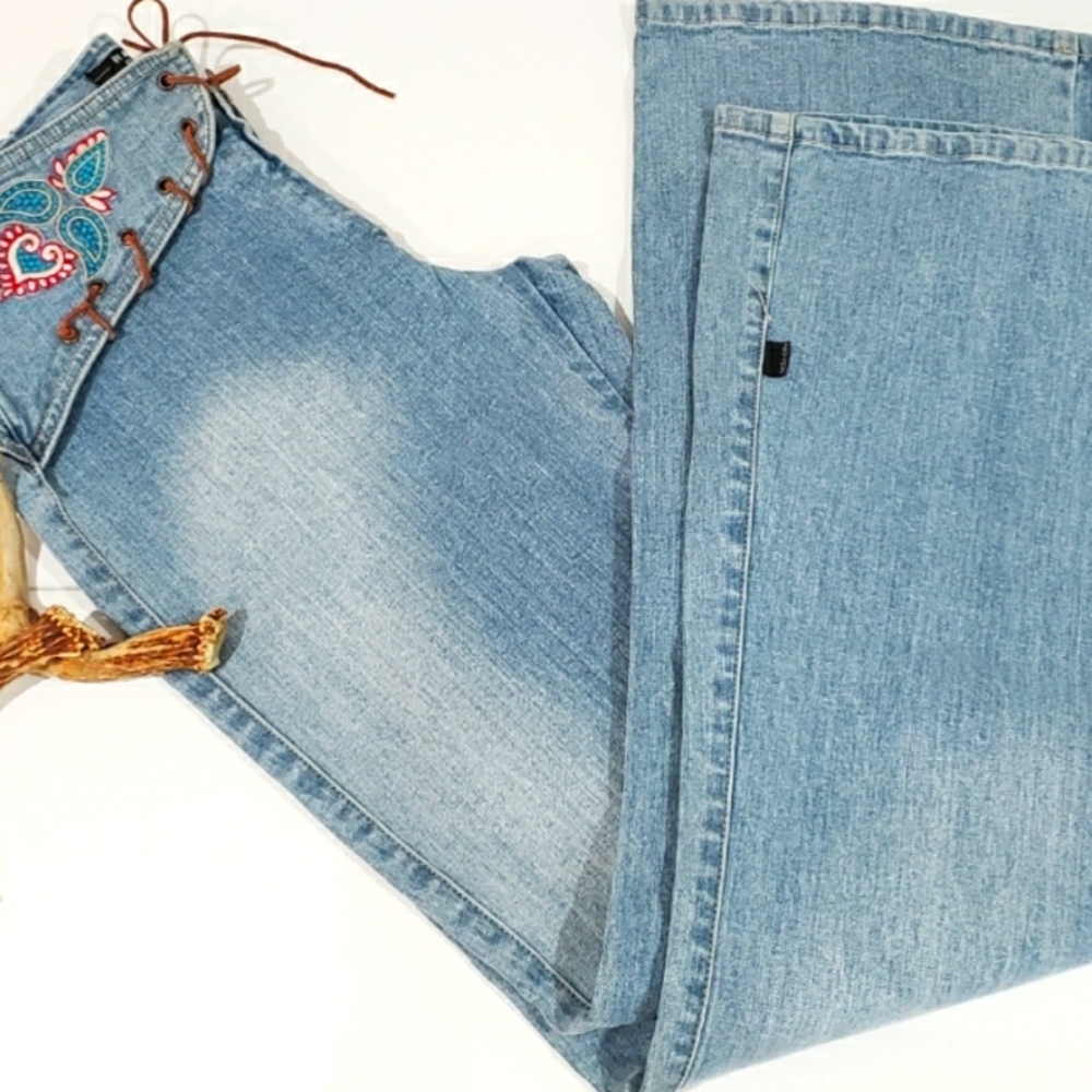 ⚠️ ON HOLD 1990's Rampage Zip Up Bell Bottom Hip-Hugging Jeans size 3